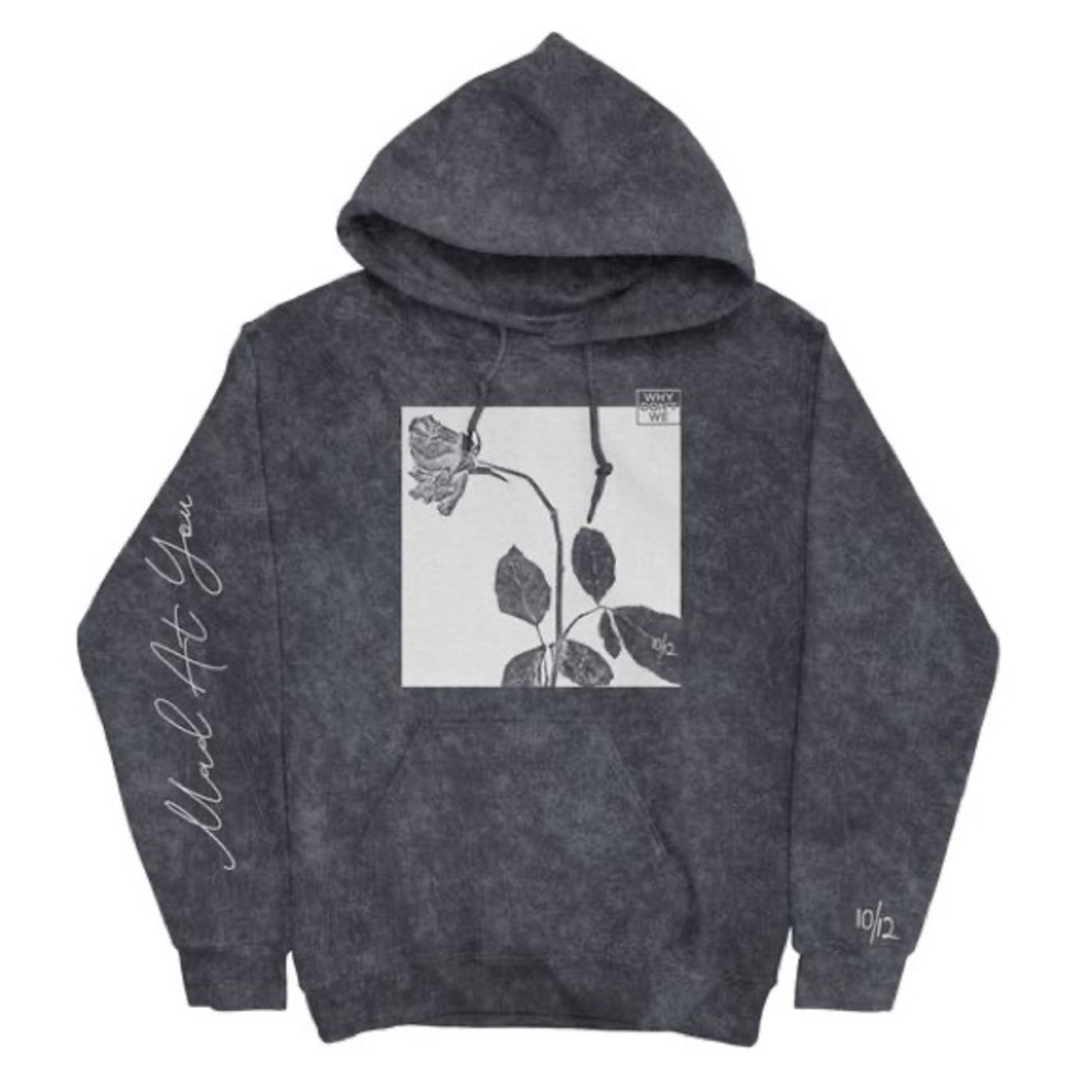 Why Don’t We Colortone Unisex Wash-Effect Charcoal Graphic Hoodie